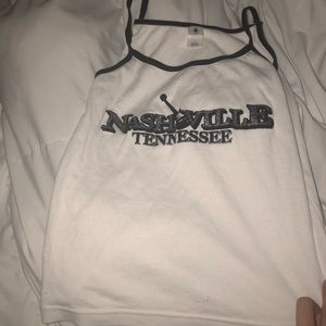 White small strap sparkly Tennessee shirt